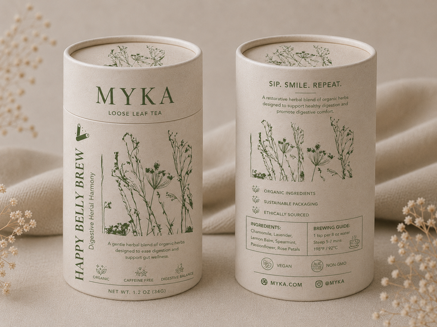 Happy Belly Brew — Digestive Herbal Tea by Myka Herbs